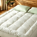 Washable Cooling Mattress Topper, Soft Fitted Mattress Pad with 8–21 Inch Deep Pocket in Green for Twin, Twin XL, Full and Queen Bedroom Comfort