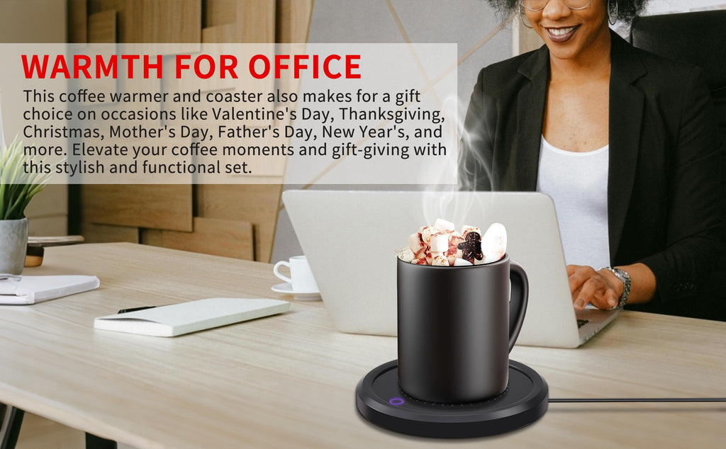 LALAYUAN Electric Mug Warmer, Fast Heating Coffee Cup Warmer with Temperature Control, 110V US Plug, Plug Powered Beverage Heater, with Desk, for Coffee Lovers, Coffee, Milk, Tea, Candle Wax Gift