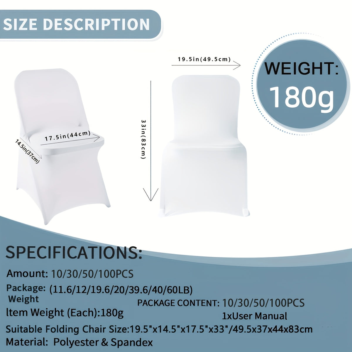 10/30/50/100pcs High-Quality Spandex Folding Chair Covers - Wedding Decorations Essential - Wedding Stuff, Perfect For Party Supplies, Birthday, Camping & Halloween Decor