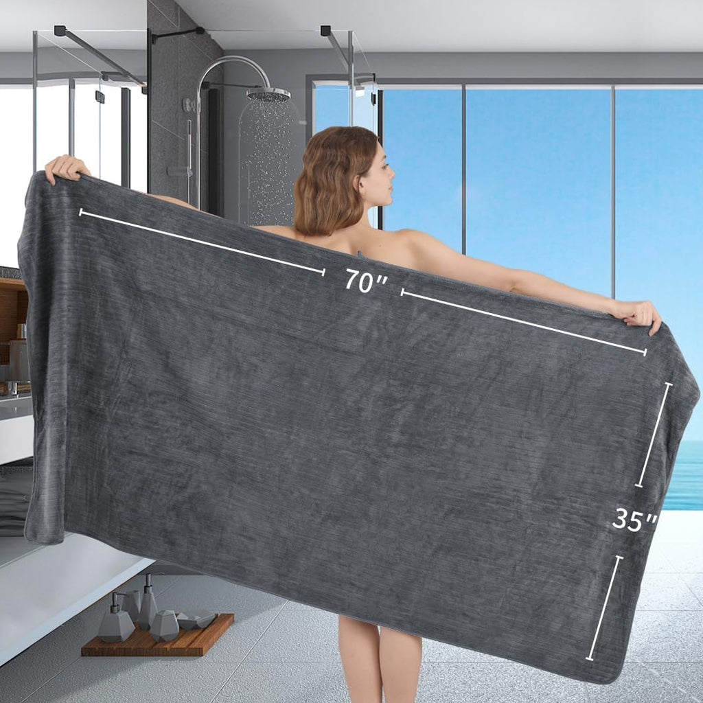 4 Pack Extra Large Bath Sheet, 35"x70" Inch Ultra Soft Fluffy Towel, Oversized Bath Towel Set, Premium Microfiber Bathroom Towel Set Highly Absorbent Quick Dry Shower Towel for Bathroom, Hotel, Spa
