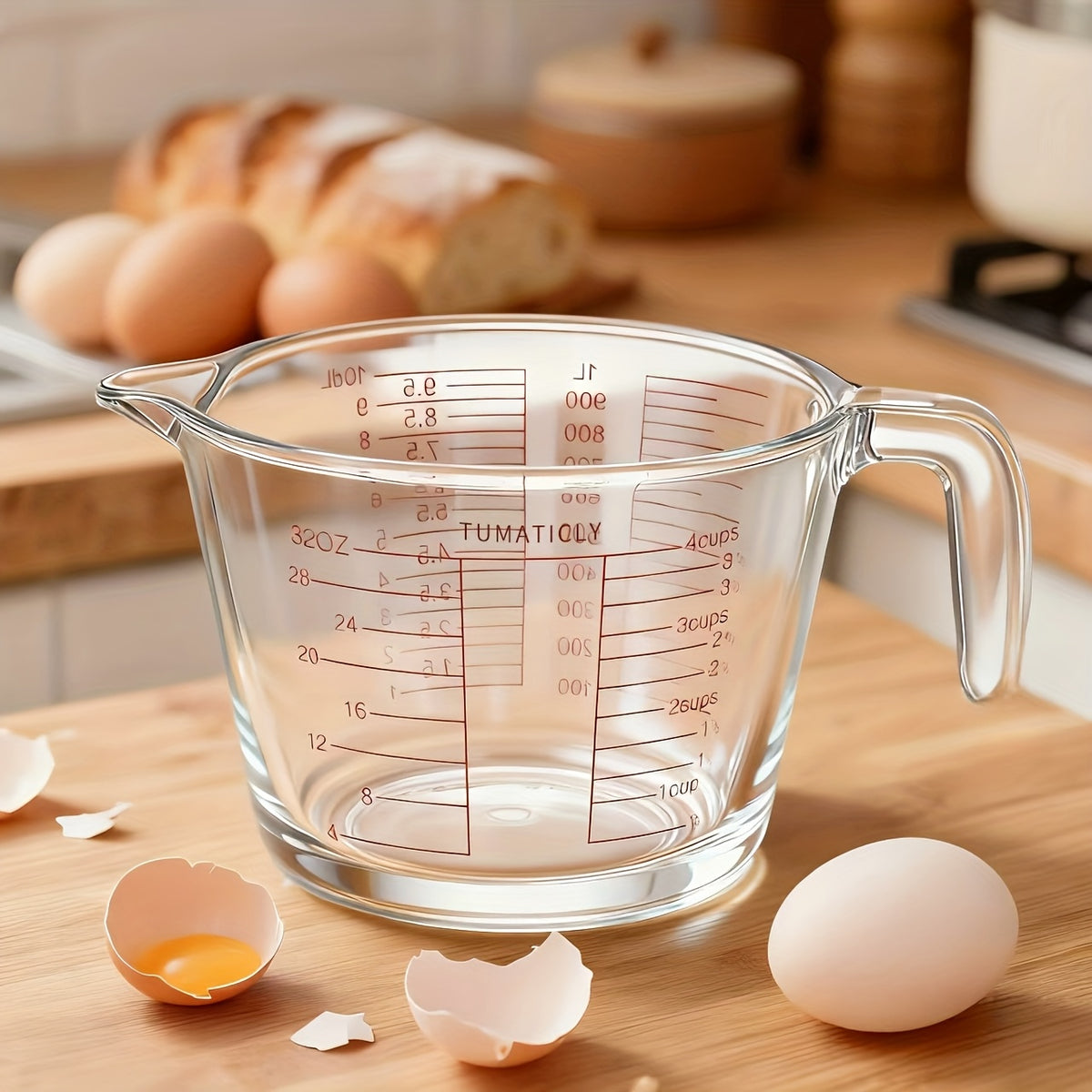 1/3pcs Glass Measuring Cups, 11.83oz 16.91oz 33.81oz Transparent, Ergonomic Handle Design, Tempered Glass, Dishwasher, Freezer, Microwave And Preheat Oven Safe