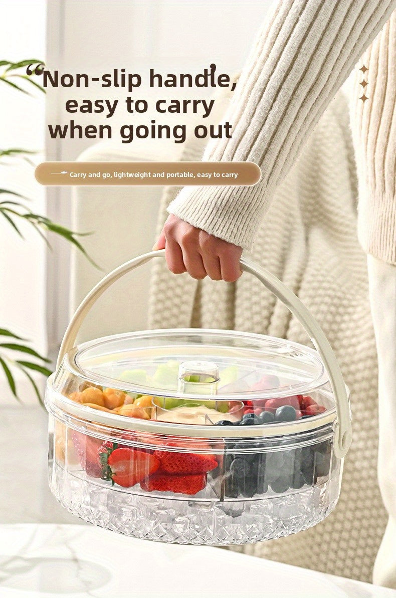 Portable Large Capacity Fruit Preservation Box Sealed Beverage Ice Bucket Outdoor Fruit Beer Champagne Cube of Ice Bucket Portable