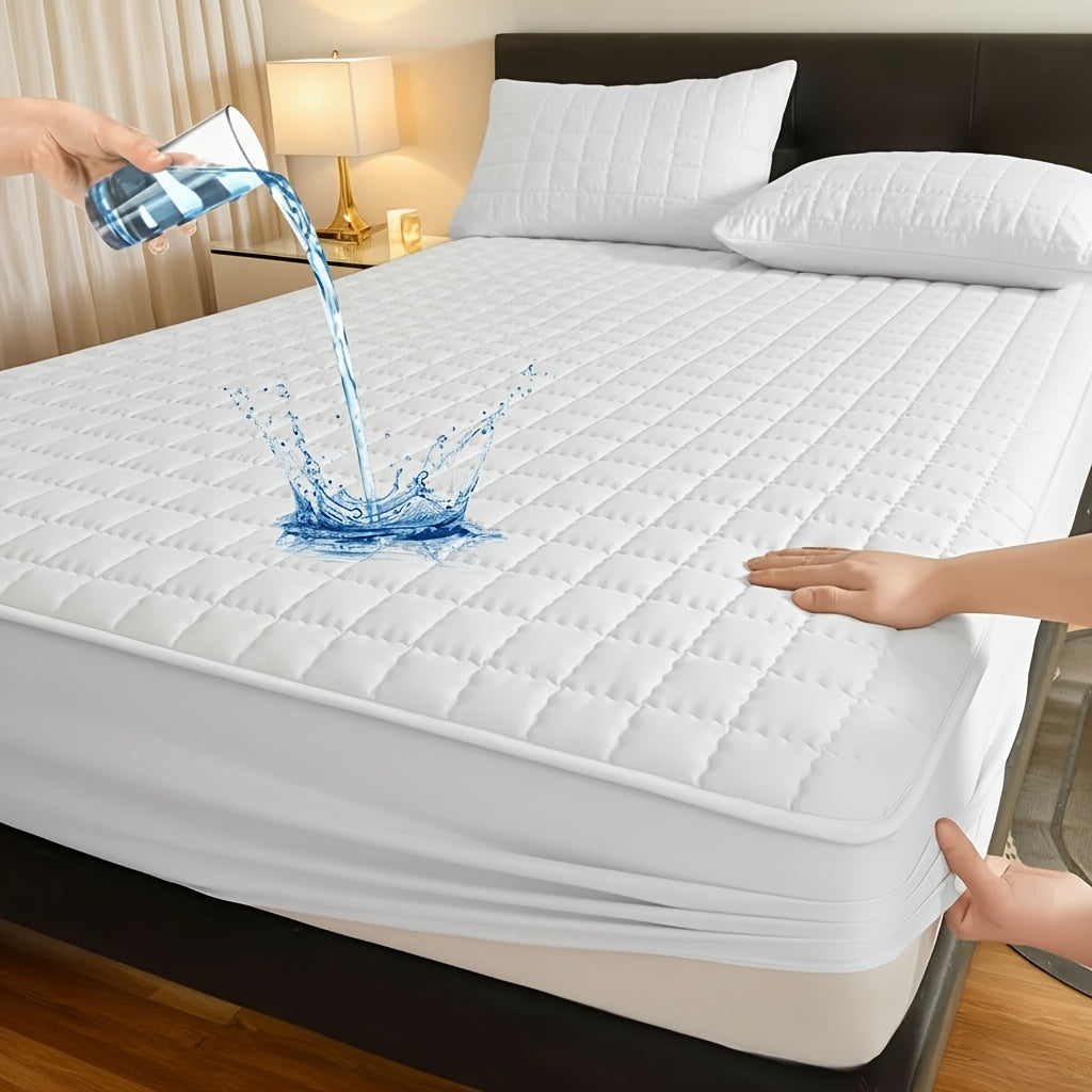 1pc Modern Soft Breathable Waterproof Bed Fitted Sheet - Lightweight, Fitted Mattress Protector For All Beds, Bedding Essentials, Minimalist Design (Excluding Pillowcases)