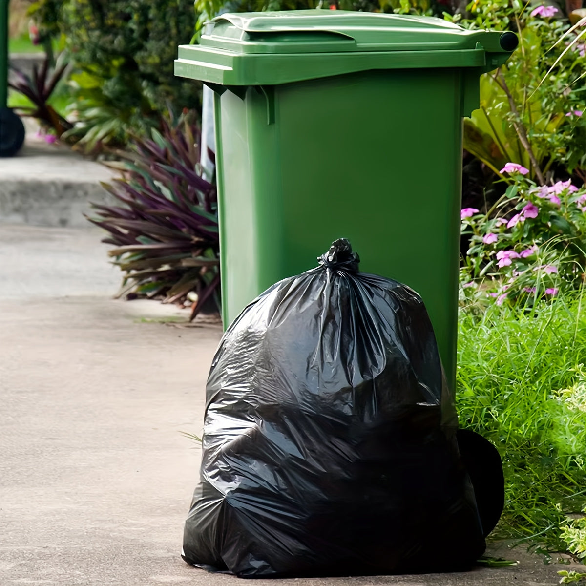 Black Disposable Large Garbage Bag in Kitchen Trash Can, Super Strong 65 Gallon Multi-Functional Cleaning Product for Industrial, Garden, Home, Business - Durable, Leak-Proof, Easy to Use