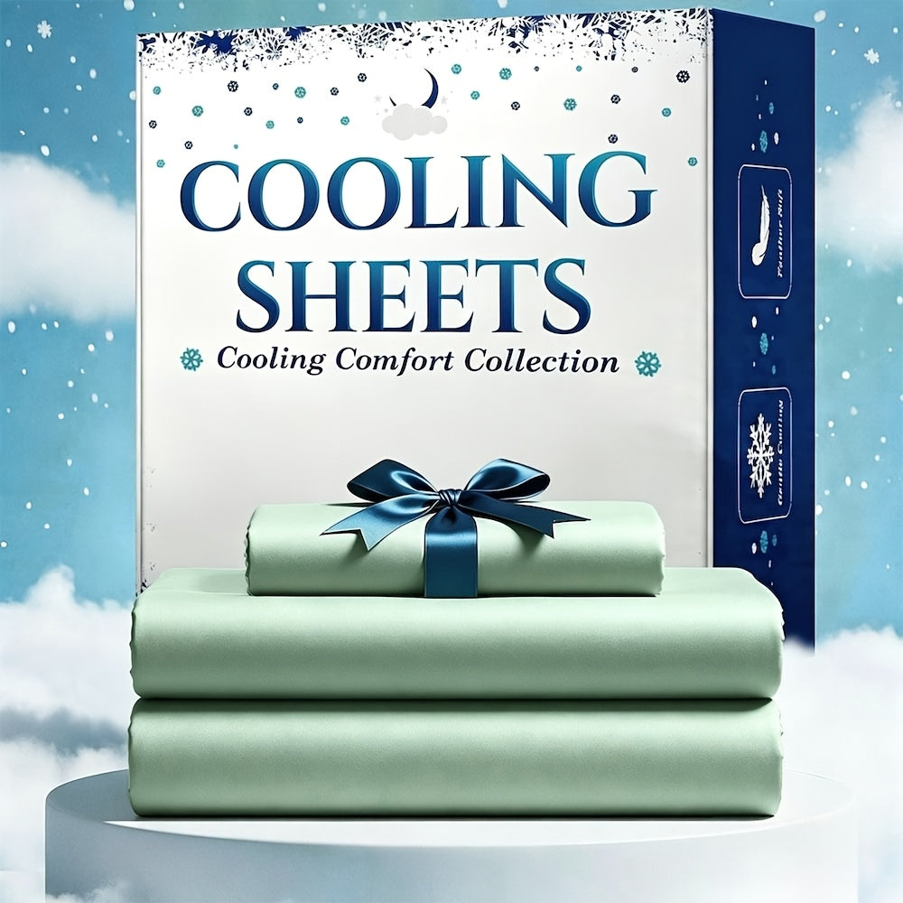 3/4pcs Bamboo Blend Cooling Bed Sheet Set - Kids Ultra Soft Breathable Sheets with Deep Pocket Fitted Sheet (18"-24" Height), Children, 2200 TC Cooling Fabric, Shrink & Wrinkle Resistant, for All-Season Comforter Fit, Hotel Luxury Christmas Gift