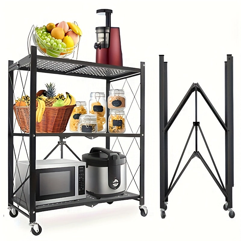 3/4/5-Tier Office Storage Rack, with Wheeled Multi-Layer Storage Shelves, Mobile Floor-Standing Multifunctional Miscellaneous Storage Rack, Foldable File Rack, Storage Supplies, Standing Shelf, Standing Shelf