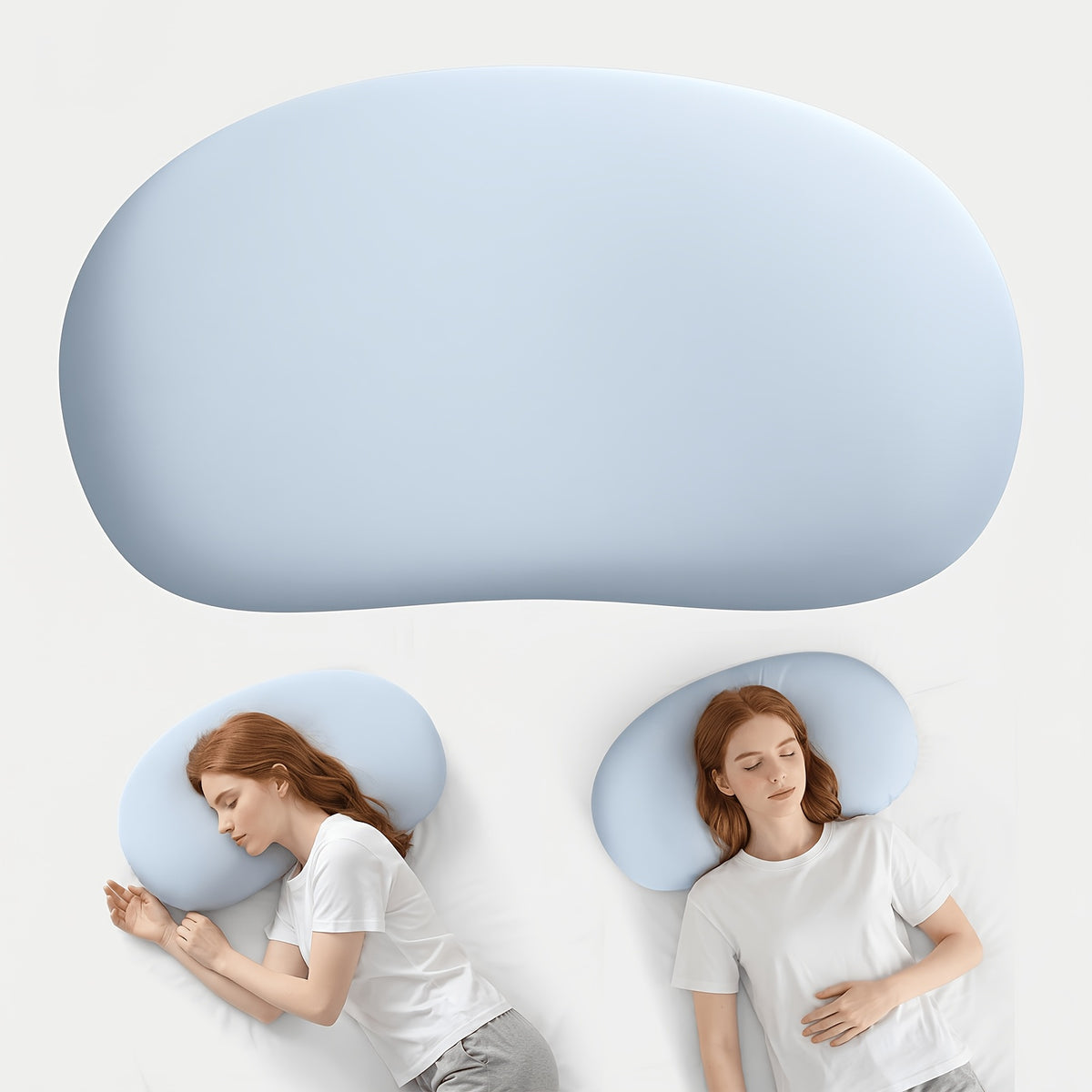 1pc Cloud Pillow for Neck Support, Ergonomic Contoured Design with Cooling Cover, All-Season Cooling Bed Pillow, Machine Washable, Multi-Color Options