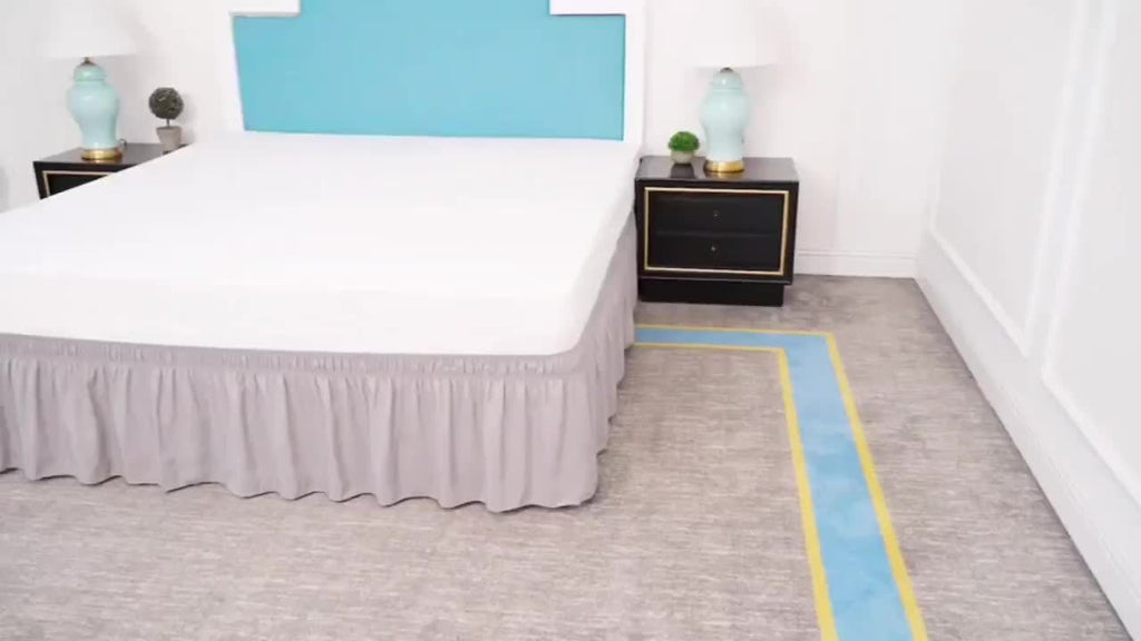Wrap Around Dust Ruffle Bed Skirt - Fashionable & Long-lasting with Double Elastic Belts - Made for Various Size Beds with 15 Inch Tailored Drop - Easy Fit Adjustable Elastic Strap - Pleated Bedskirt with Brushed Fabric - Wrinkle Free, Machine Wash