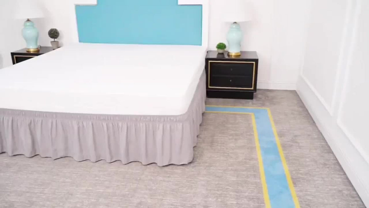 Wrap Around Dust Ruffle Bed Skirt - Fashionable & Long-lasting with Double Elastic Belts - Made for Various Size Beds with 15 Inch Tailored Drop - Easy Fit Adjustable Elastic Strap - Pleated Bedskirt with Brushed Fabric - Wrinkle Free, Machine Wash