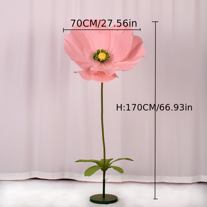 1pc, Super-large Poppy Artificial Flowers Fell To The Ground, Visited The Shopping Mall, Shop Window Decoration, Wedding Scene Decoration, Artificial Fake Flowers, Paper Flowers, Paper Art Flowers