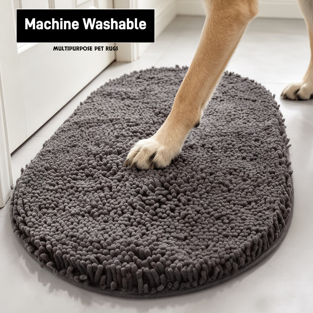Super Absorbent Microfiber Dog Door Mat for Muddy Paws, Non-Slip Washable Pet Rug, Quick Dry Chenille Entryway Carpet, Indoor Outdoor Carpet, Outside Rug, Outside Rugs, Machine Washable Indoor Outdoor Mat