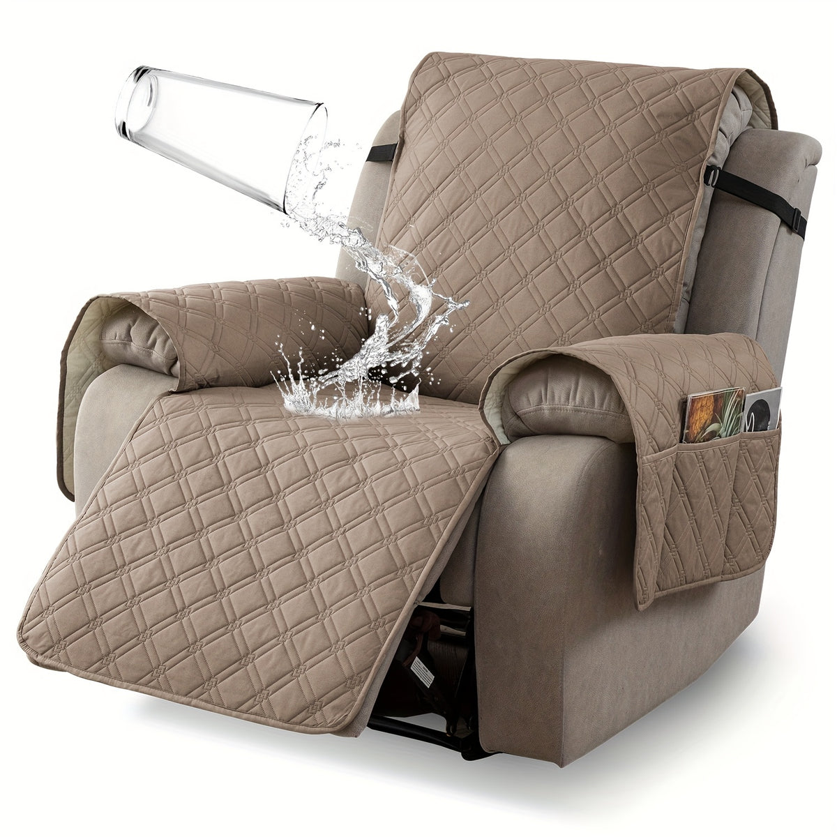 Multi-Functional 23-Inch Recliner Cover with Practical Pockets - Easy to Install, Scratch-Resistant, Machine Washable, Suitable for Outdoor Use And Pet Protection, Easter Decoration