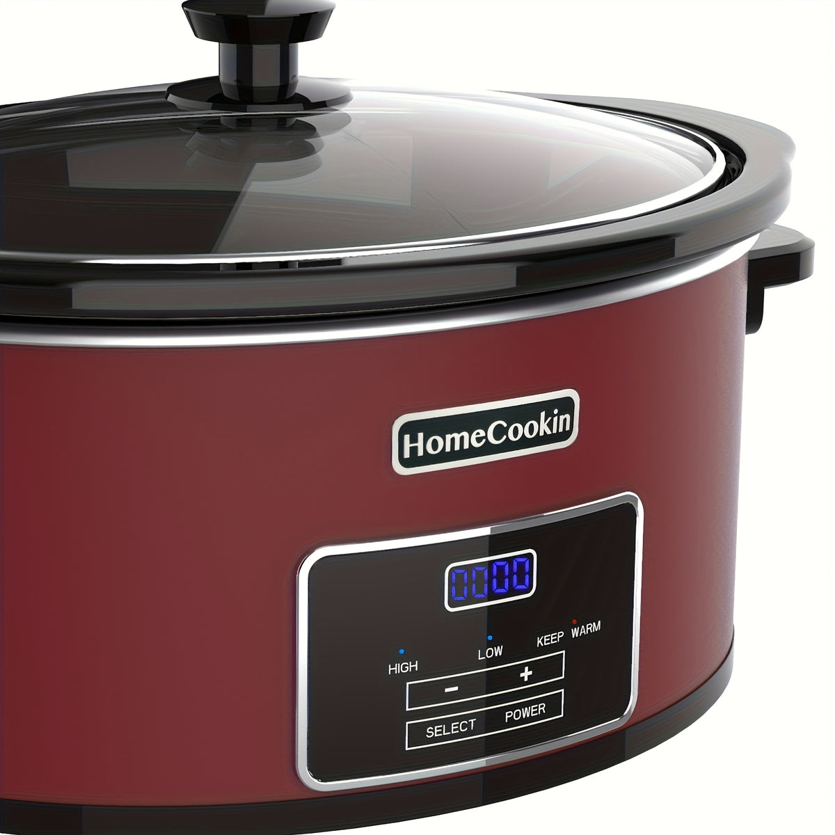 Homecookin Digital Slow Cooker with Non-Stick Ceramic Bowl - Programmable Countdown Timer & Keep Warm Function, Perfect for Family Meals, Soups, Stews, Holiday Cooking, House Party