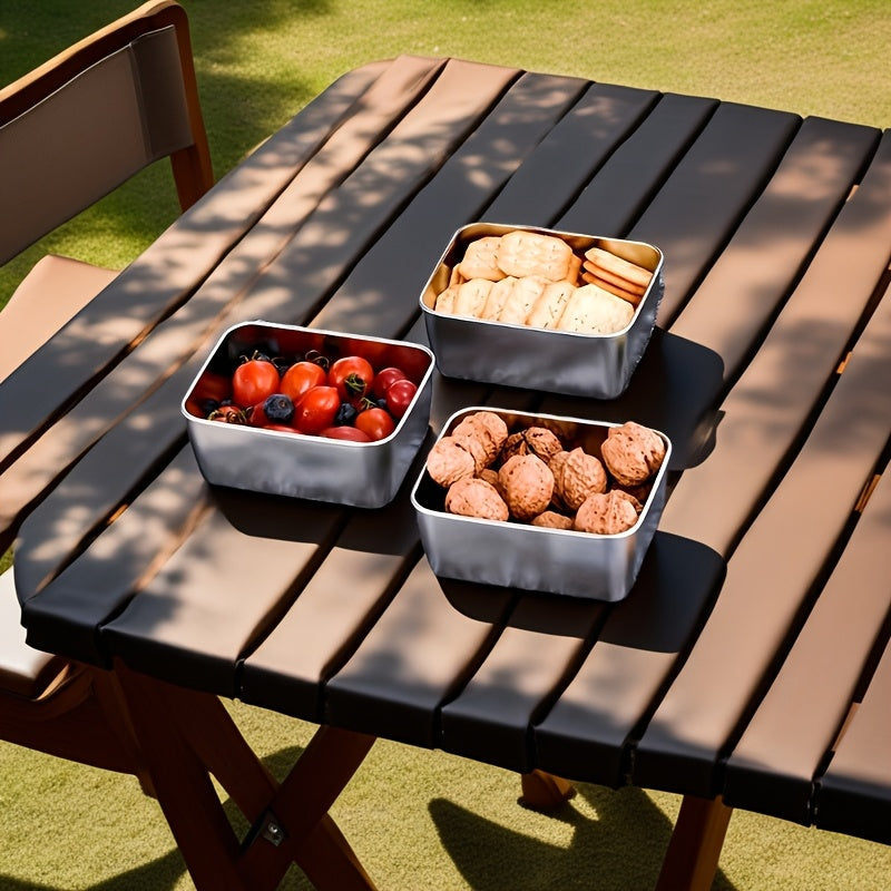 6pcs Stainless Steel Food Storage Containers with Lids - Leak-Proof, Stackable, BPA-Free Kitchen Organizer for Refrigerator, Office, School, Camping, Picnic - Dishwasher Safe, Reusable Square Metal Containers for Bread & More