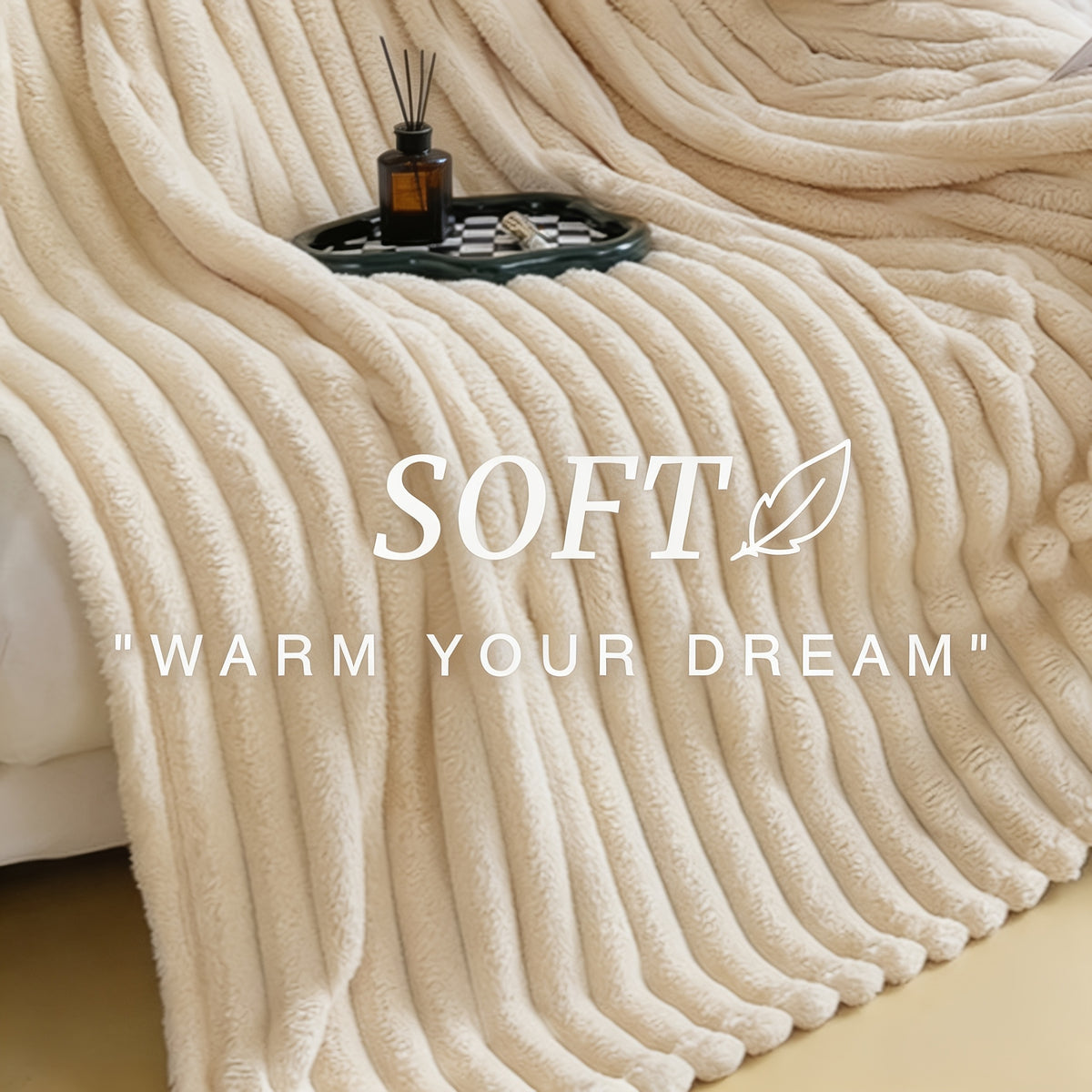 1pc of High-quality Milk Striped Blanket, Throw Blanket, Soft, Warm, and Cozy, Suitable for Sofas, Beds, Offices, Travel, Hiking, Fishing, Etc. Multi-functional and Suitable for All Seasons - Christmas Gift