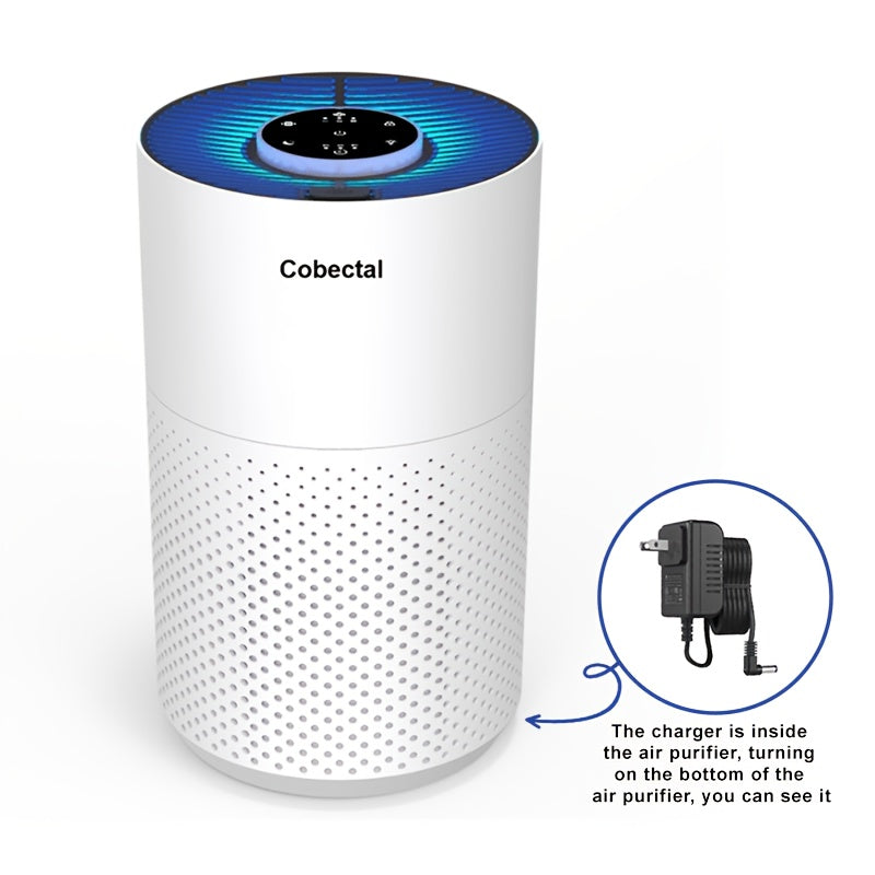 Air Purifier for Home Allergies Pets Hair In Bedroom, 3-in-1 Filter Sleep Mode, Remove Dust Smoke Pollutants Odor, White Air Purifier for Home Bedroom with H13 True HEPA Filter for Smoke, Smokers, Dust, Odors, Pollen, Pet Dander