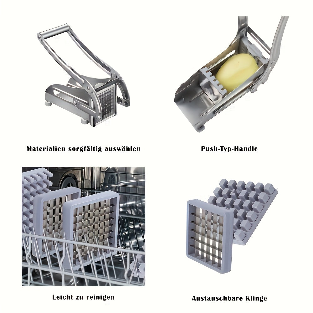 Vegetable Cutter, French Fry Cutter, Stainless Steel Fruit Cutter, French Fry Chopper, Potato Slicer, Vegetable Chopper, Onion Chopper, Food Chopper, Chopping Potato Carrot Cucumber, Kitchen Supplies, Kitchen Gadgets, Kitchen Additions