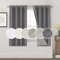 Linen Textured Blackout Curtains, 2 Grommet Panels with Thermal Insulating Design in Six Colors and Four Lengths for Bedroom and Living Room