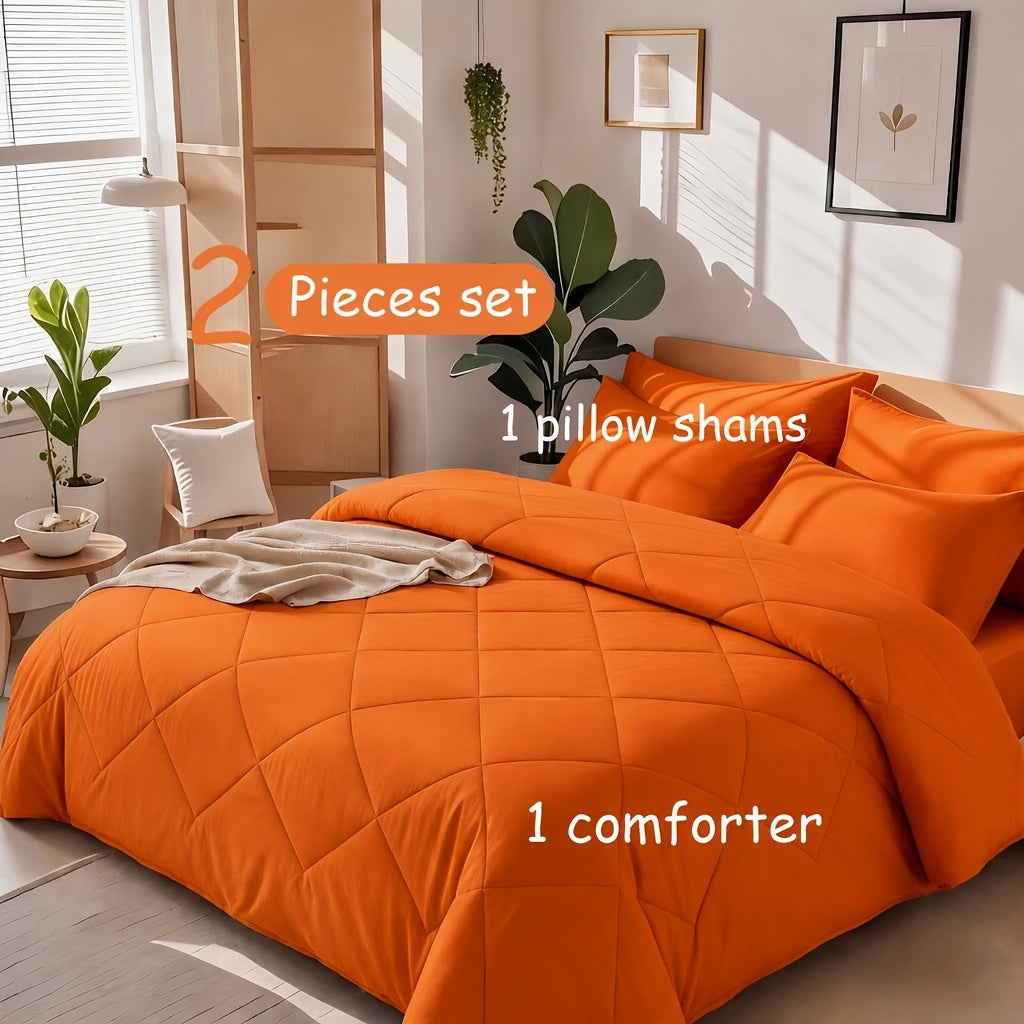 2/3pcs Solid Color Rhombus Grid Queen/King Size Bedding Set Soft, Comfortable, Fluffy Microfiber Filling Lightweight Breathable Fabric Easy Care All Season Use Includes Comforter Pillowcases Luxury Quality