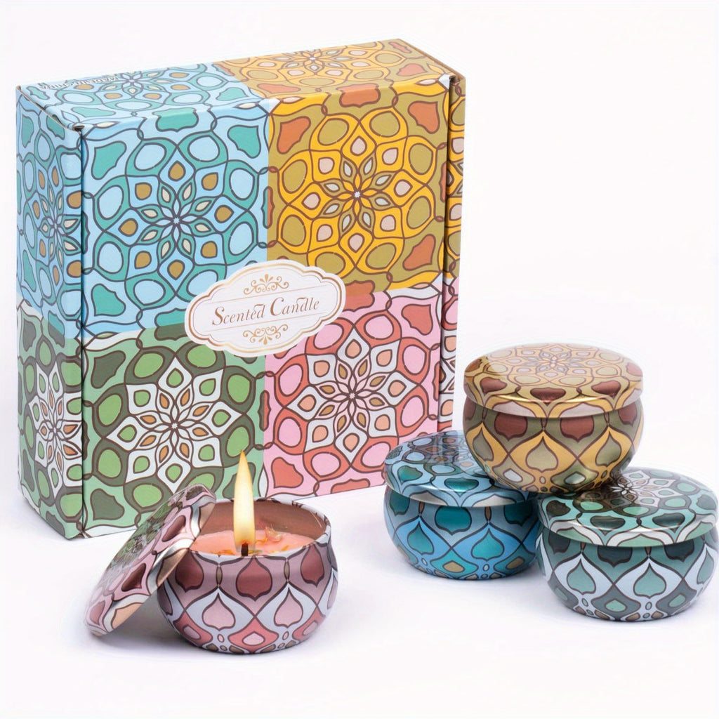 Candles Set Natural Soy Wax 2.5oz 60 Hour Burn Time, Relaxing Home Scented Candles with Cocoa, Jasmine, Vanilla, Lemon Perfect for Festivals, Parties & Birthdays
