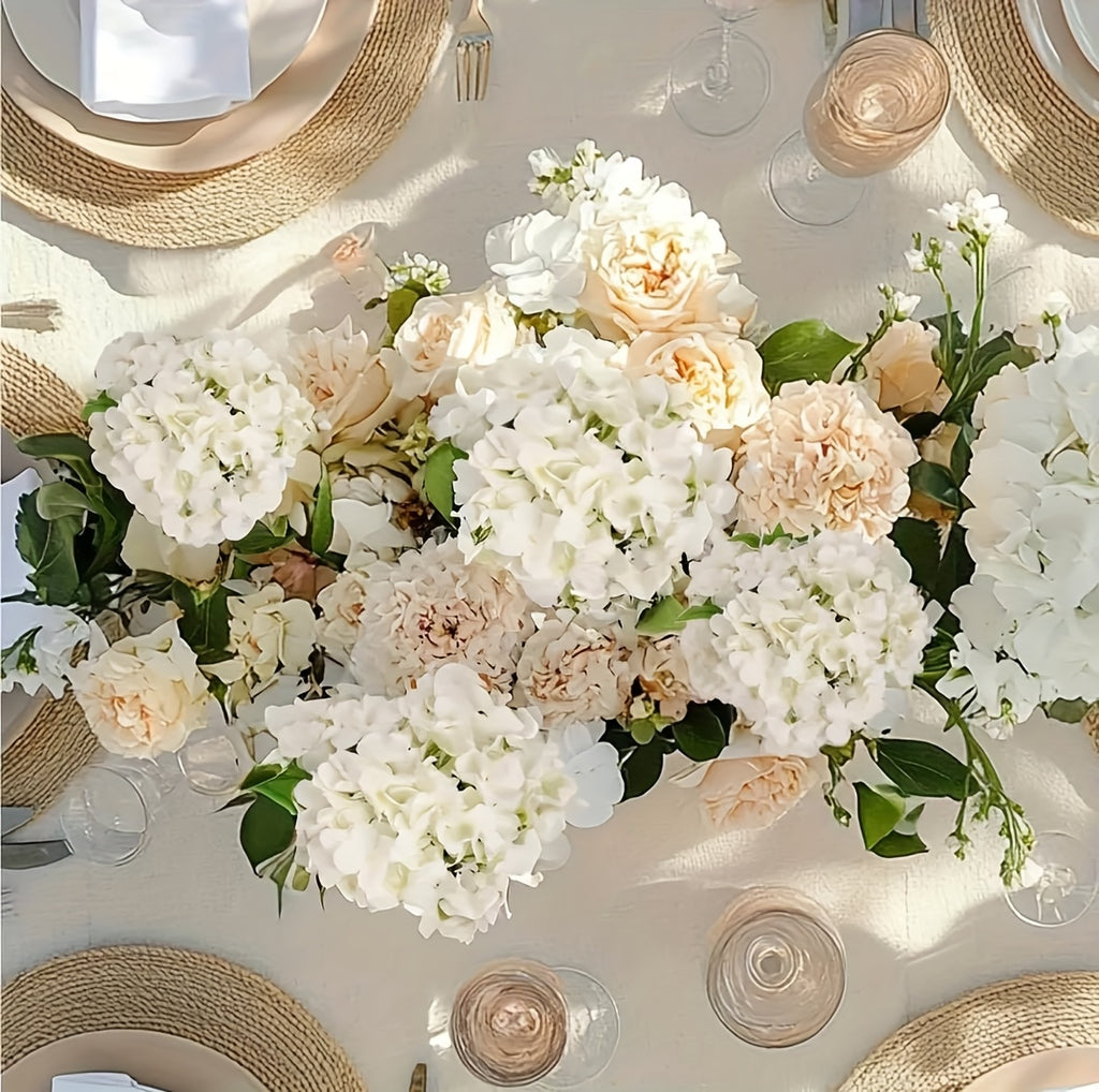 63pcs Artificial Hydrangea Flowers with Stems - Realistic Full Faux Silky Blooms, Round Heads Suitable for Wedding, Baby Shower, Garden, Party Decor, Home Decoration - Fake Flowers for Centerpieces, Arrangements, Year-Round Use
