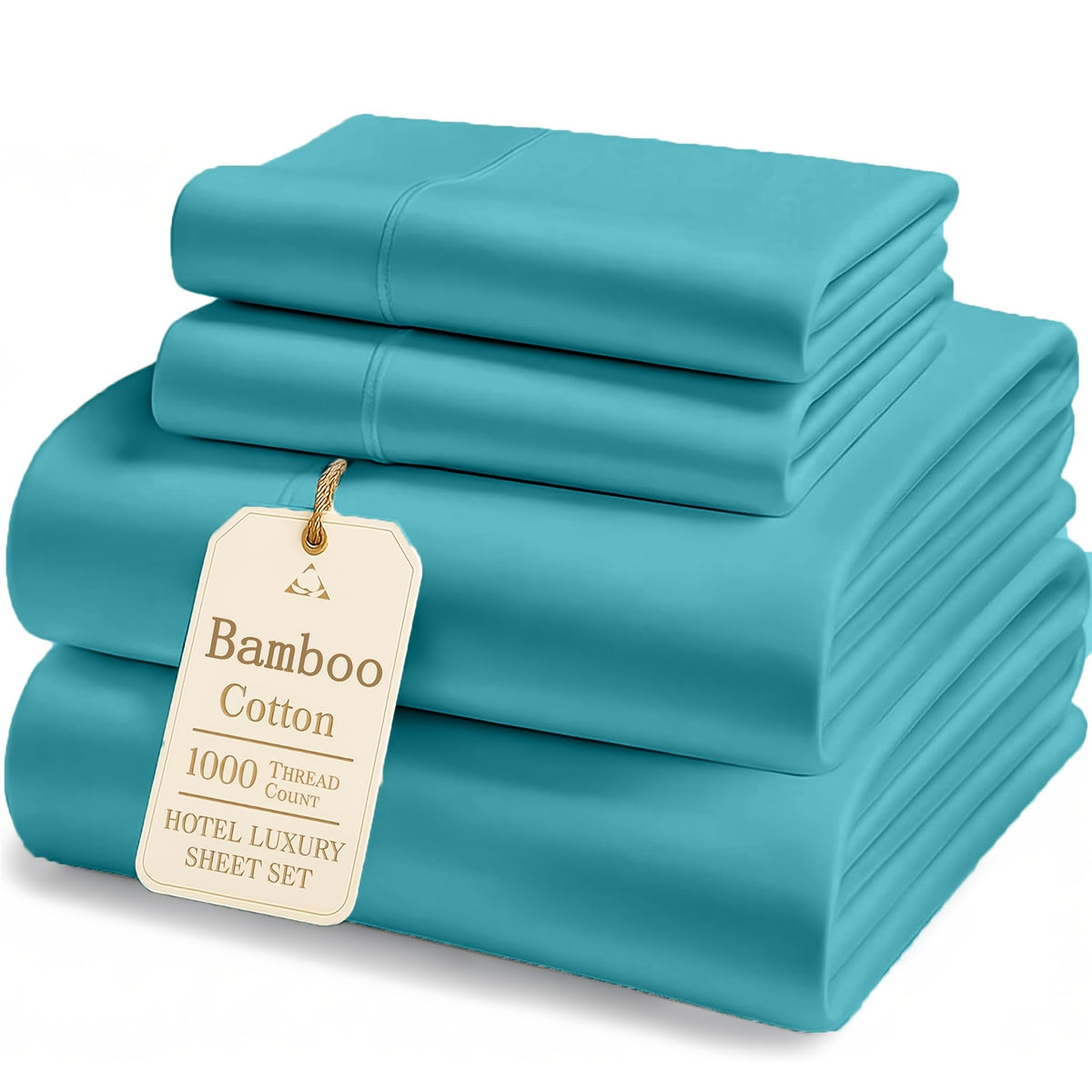 Bamboo Cooling Fitted & Flat Sheet Bedding Suitable for Hot Sleepers, Wrinkle-Resistant & Moisture-Wicking Bamboo Fiber, Deep Pocket Hotel Grade Bed Sheets with Double-Stitched Edges, Machine Washable for - for