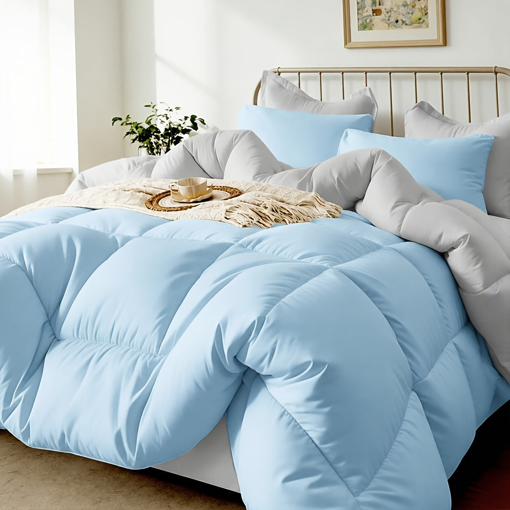 2/3pcs Solid-color Diamond-quilted Comforter Set. Easy Clean, Fabric Soft Breathable. Includes 1 Comforter, 1/2 Pillow Shams. Fits All Bed Sizes Matches Various Bedroom Decor. Suitable for All Seasons Ideal As A Gift, Include Random Color