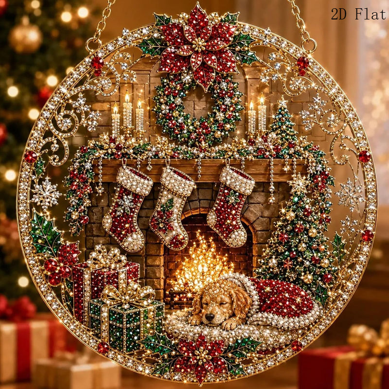2D Flat Christmas Sun Catcher Hanging Decoration Set, Acrylic Sun Catcher Kit, Suitable for Beginners And Adults, Seasonal Christmas Home Hanging Decoration, 2D Flat Design