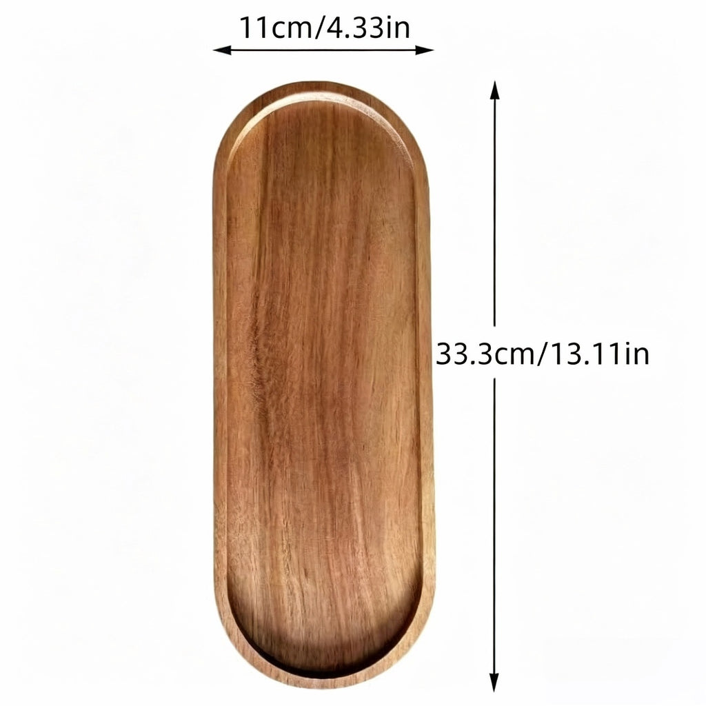 8-piece Wooden Serving Tray 11.5 X 4 Inch (approx 29.9 X 10.5 Cm) Deli Board Oval Wooden Plate Cheese Plate in Bulk for Dessert Snacks Bread Fruit Appetizer Plate for Kitchen Decoration, Can Be Used As A Plate for Parties, Buffets, Barbecues and Any
