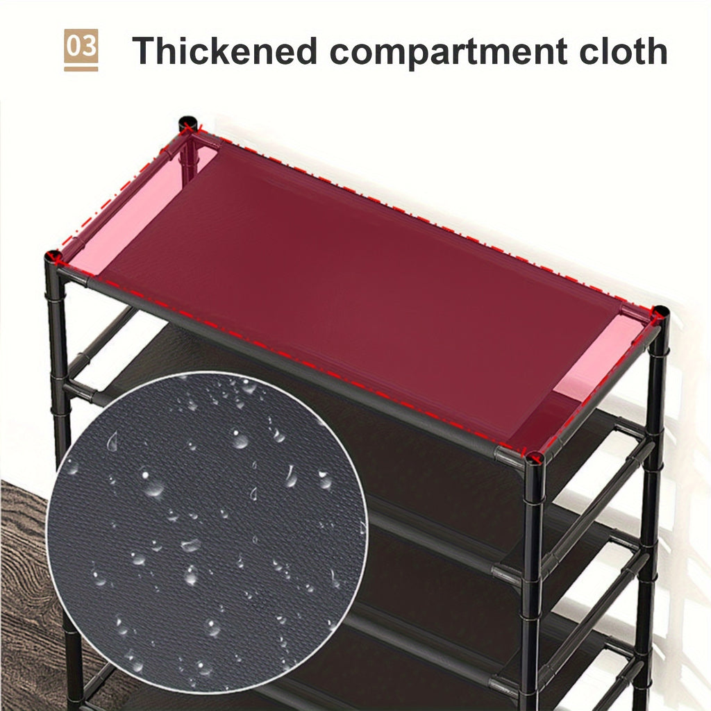 Multifunctional 5-Tier to 3-Tier Shoe Rack, Freestanding Shoe Organizer, Shoe Storage And Organizer, Shelves, with Multi-Layer Storage And 8pcs Double Hooks, Suitable for Living Room, Bedroom, Entrance