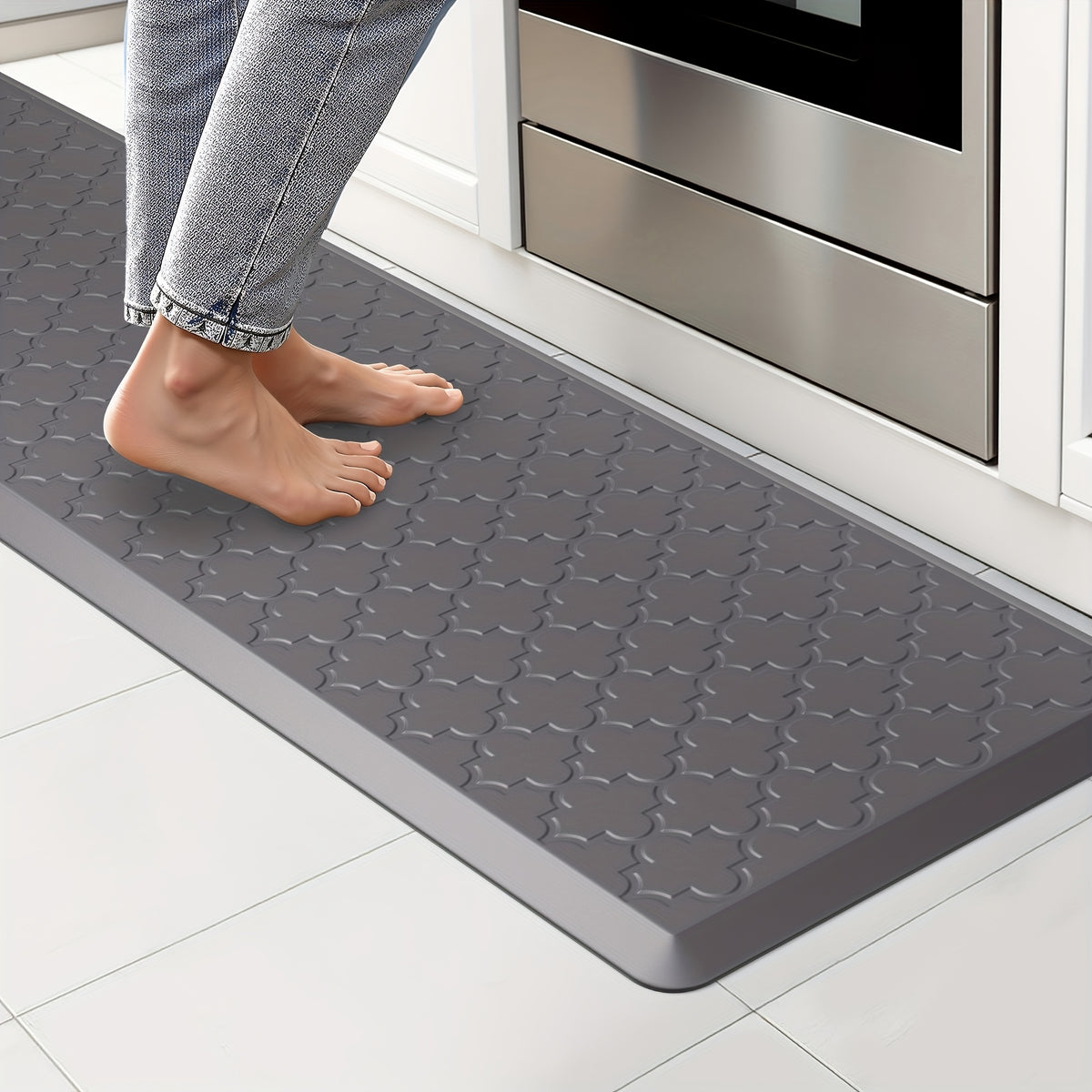 Kitchen Mat- Anti Fatigue Mats for Kitchen Floor- Non Slip Cushioned Rugs for Standing, Kitchen, Floor, Office, Sink, Laundry Room, Black