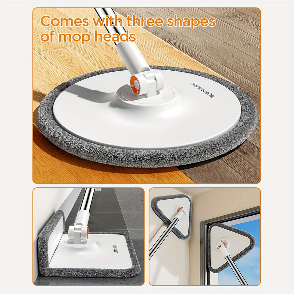 Clean and Dirty Water Separation Mop and Bucket Set, Hands-Free Washing System with Rotating Head Options for Wet and Dry Household Floor Cleaning