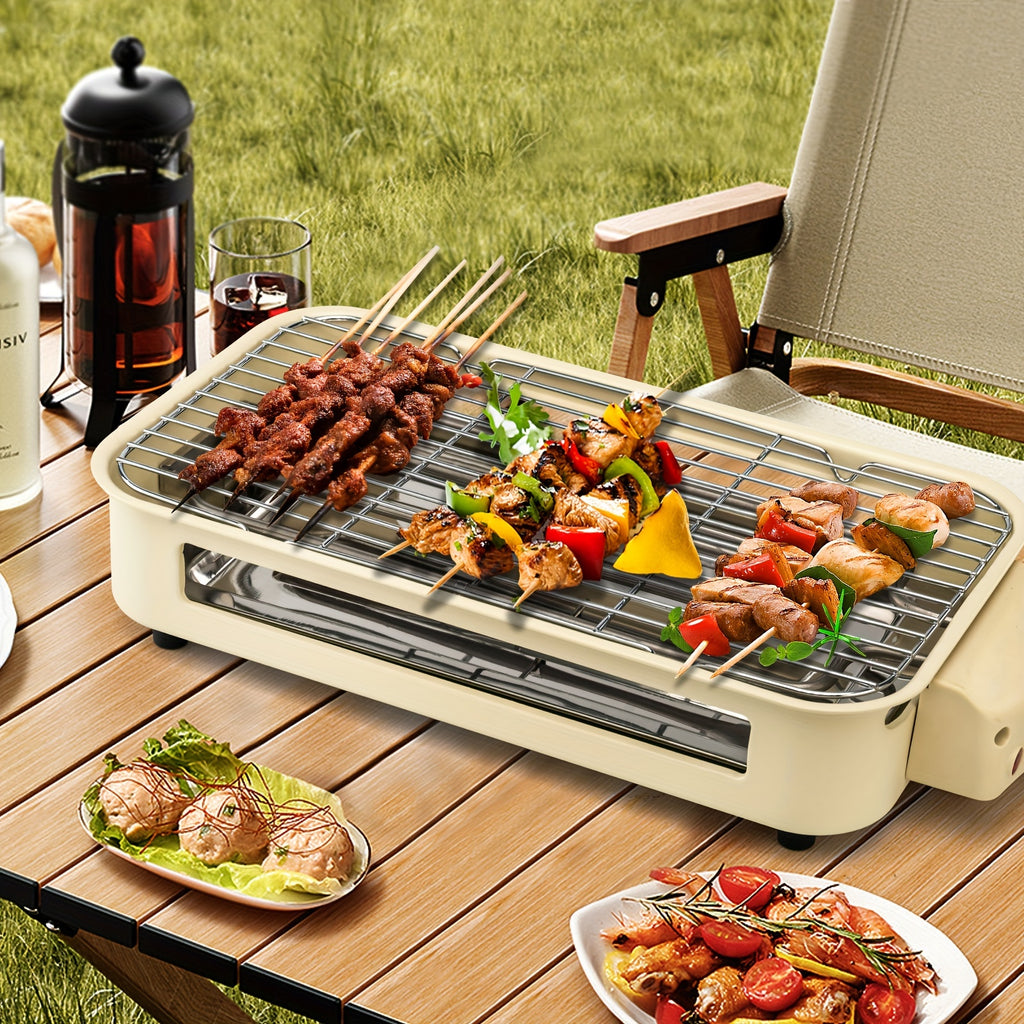 Smokeless Electric Grill | Indoor Grill with Removable Non-Stick Plate, 1700W, Portable BBQ Grill, Electric Griddle, Stainless Steel, Dishwasher Safe, Perfect Gift for Christmas
