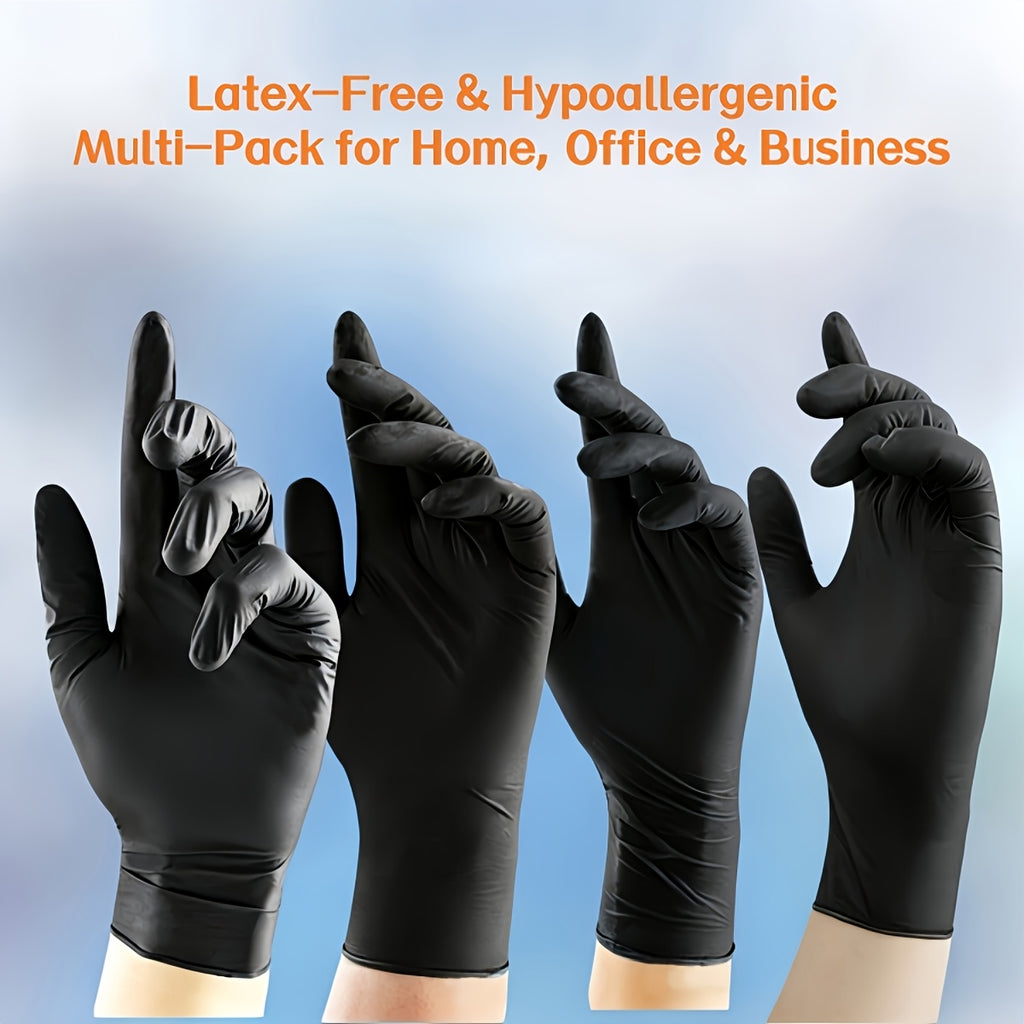 200pcs Black Nitrile Disposable Gloves - 2-box Set, And Oil-resistant, Suitable for Various Scenarios Such As Workshops, Laboratories, Cleaning, Hair Dyeing, Tattoos, And Pets
