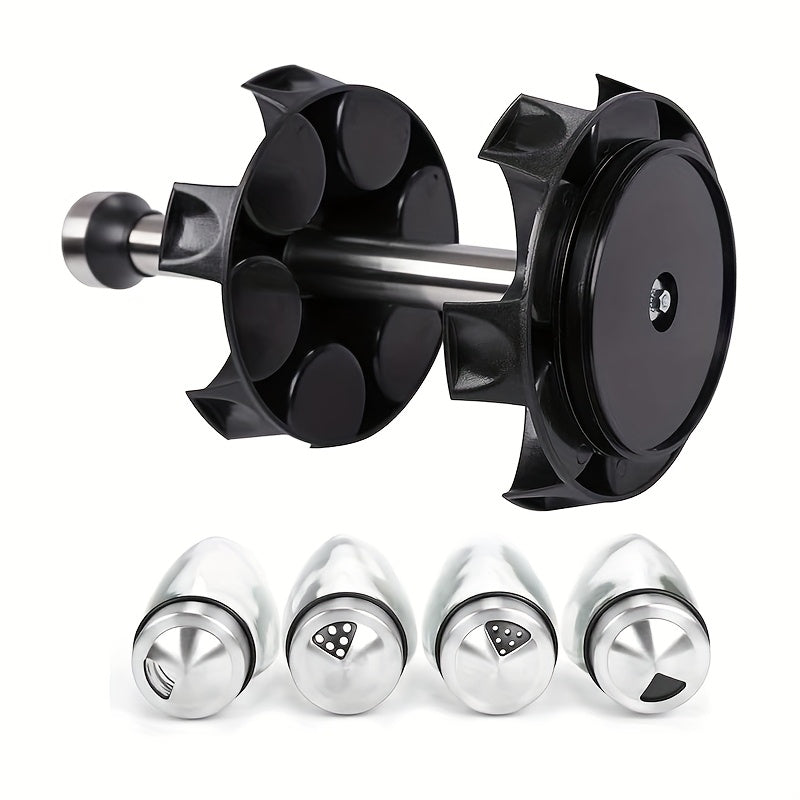 Rotating Spice Rack with Glass Jars, 6 or 12 Seasoning Bottles with Adjustable Dispensing Lids and Single or Double Tier Kitchen Storage Organizer