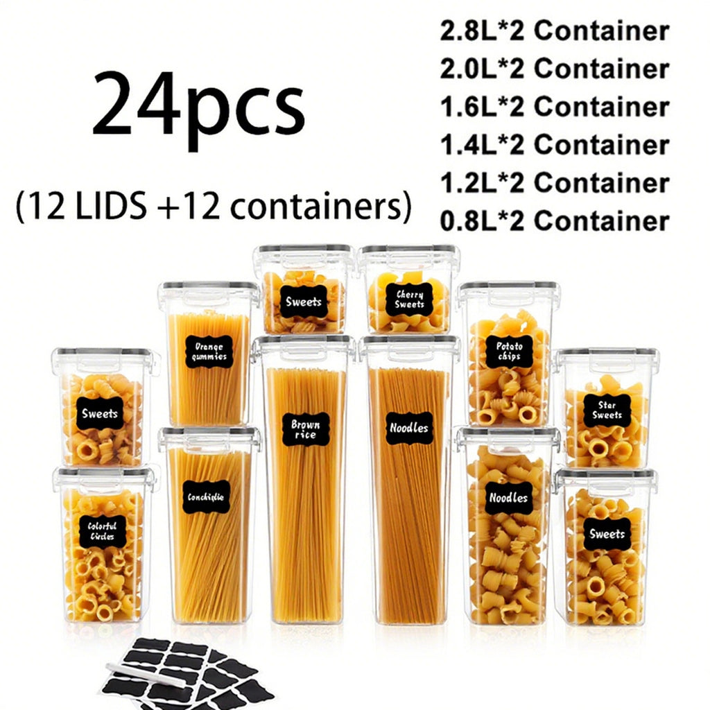 24/30/48/60PCS Airtight RV Stove And Range with Lids - Perfect for Organizing And Storing Kitchen Food Pantries, Grain, Auto Supplies, Accessories, Interior Parts And Accessories, Kitchenware, Kitchen Appliances (12/15/24/30 Lids + Containers).