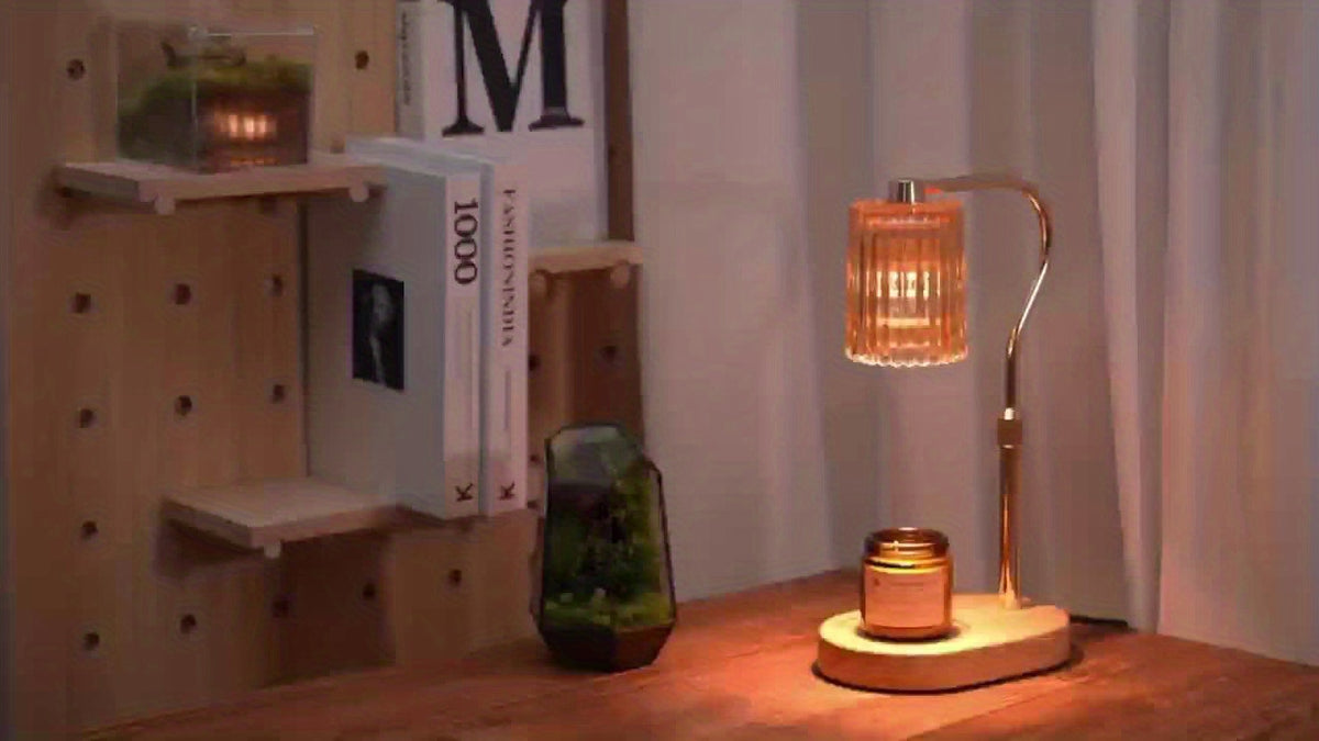 Crystal Lampshade Candle Warmer, Candle Melting Lamp, Lamp with Timer, Height Adjustable, Light Adjustable Heater for Canned Candles, Perfect Birthday Gift for Women, Mother's Day Gift, Suitable for Bedrooms, Living Rooms.No Bulbs Included.