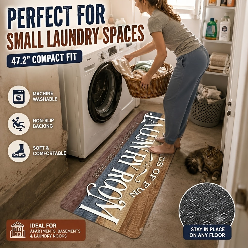 Non-slip Laundry Room Runner Rug, Washable Farmhouse Retro Mat, Home Decor Floor Mat, Laundry Rug for Kitchen, Bathroom Rug, Home Decor, Laundry Room Accessories, Valentine's Day Gift