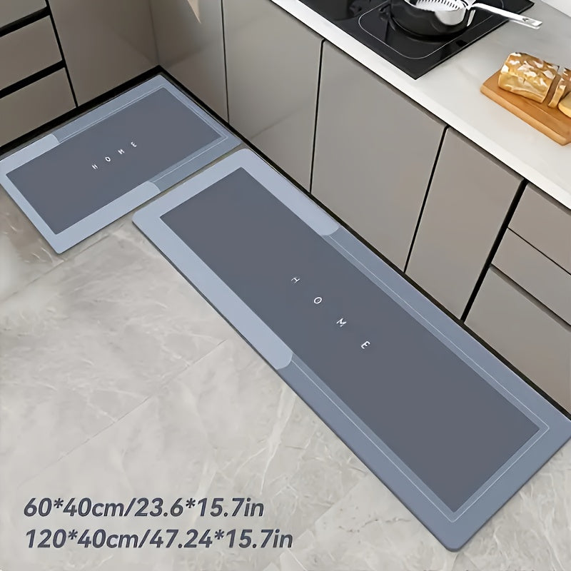 2pcs Premium Diatomaceous Earth Kitchen Floor Mats - Super Absorbent, Fast Drying, Non-Slip Rubber Backing, Polyester, Large Size Suitable for Bathroom And Living Room, Hotel, Commercial Cleaning Use, Ideal Choice