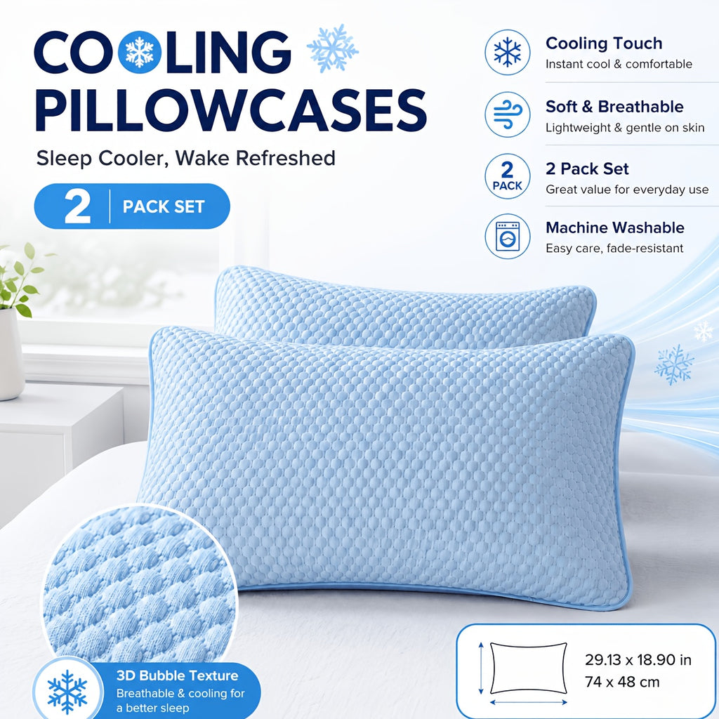 Two New Three-Dimensional Ice Bean Pillowcases Without Cores, Cool Air Conditioning Bedroom Pillowcases in Summer, Machine Washable