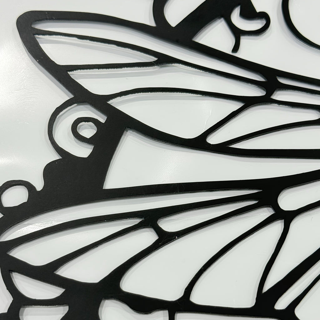 Dragonfly Wall Decoration in Black Metal with Scrollwork Frame, 10, 12 or 15 Inch Nature Inspired Art for Home, Patio Styling and Gifts for Mom