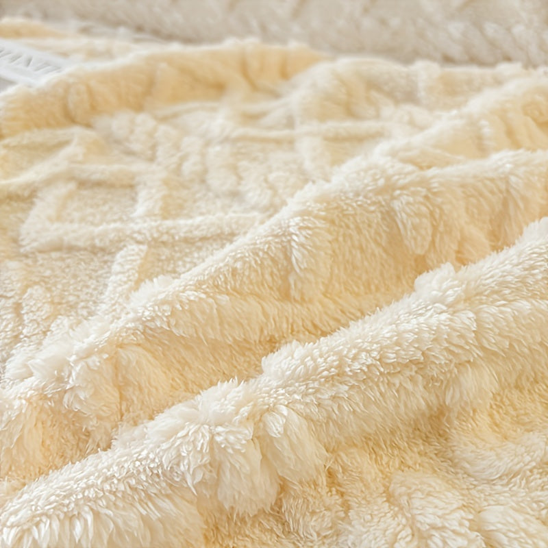 Jacquard Velveteen Sofa Throw Cover, Single-Piece Machine Washable Plush Couch Protector in Five Colors and Three Large Sizes for Home Decor