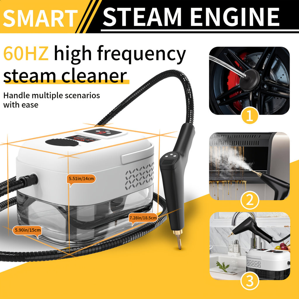Household High Pressure Steam Cleaner, Steam Cleaner Handheld, High Temperature Carpet Cleaner, Handle Gear Switch Adjustment, LCD Display, 40.58oz Water Tank Capacity, Suitable for Kitchen Fumes, Sofas, Easter Gifts,