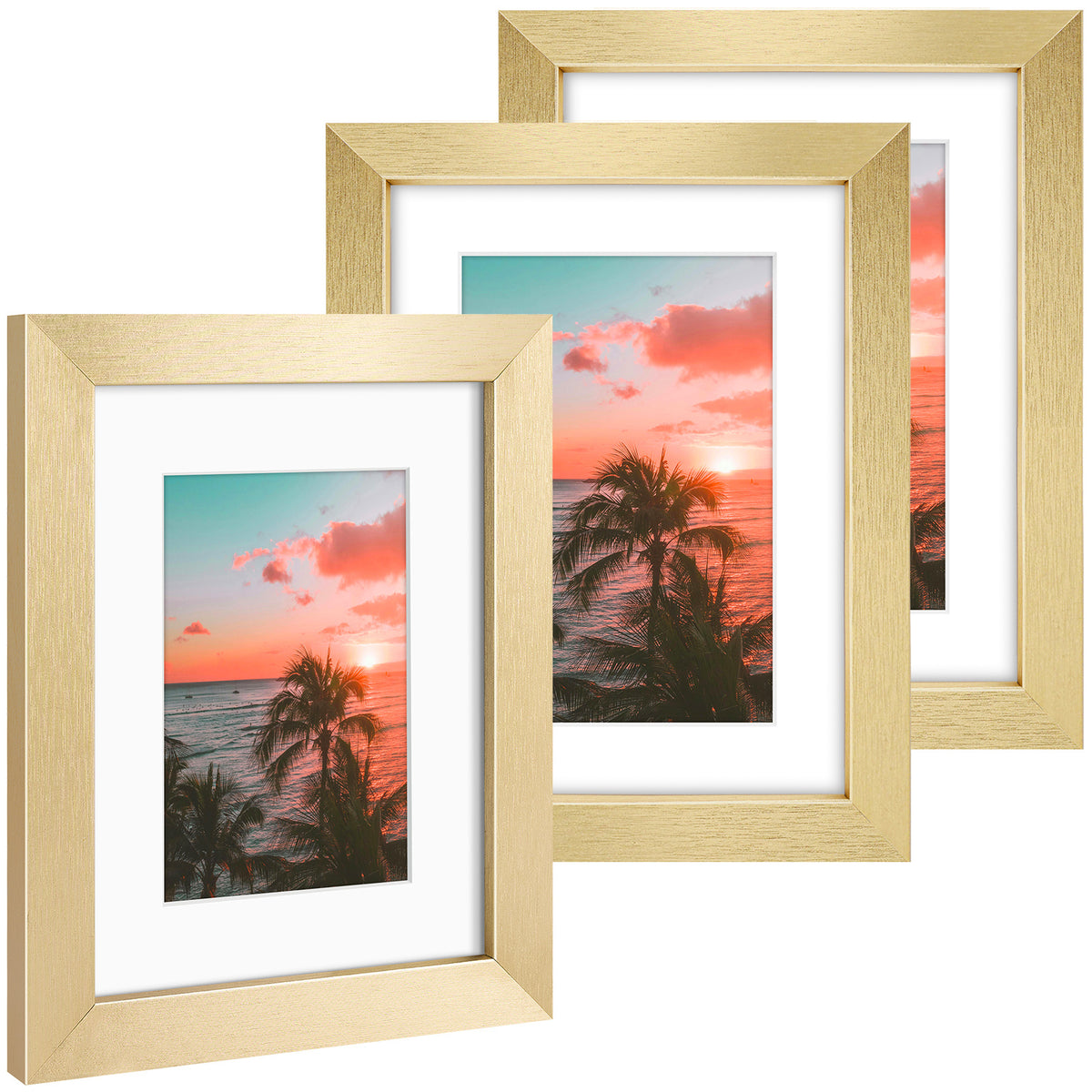 3 Pack 6x8/8x10/9x12/11x14/16x20 Picture Frames Set with Mat or without Mat, Engineered Wood Photo Frames with Plexiglass, for Wall or Tabletop Display - Gallery Wall Frames, Office Home Decor,Poster Frames