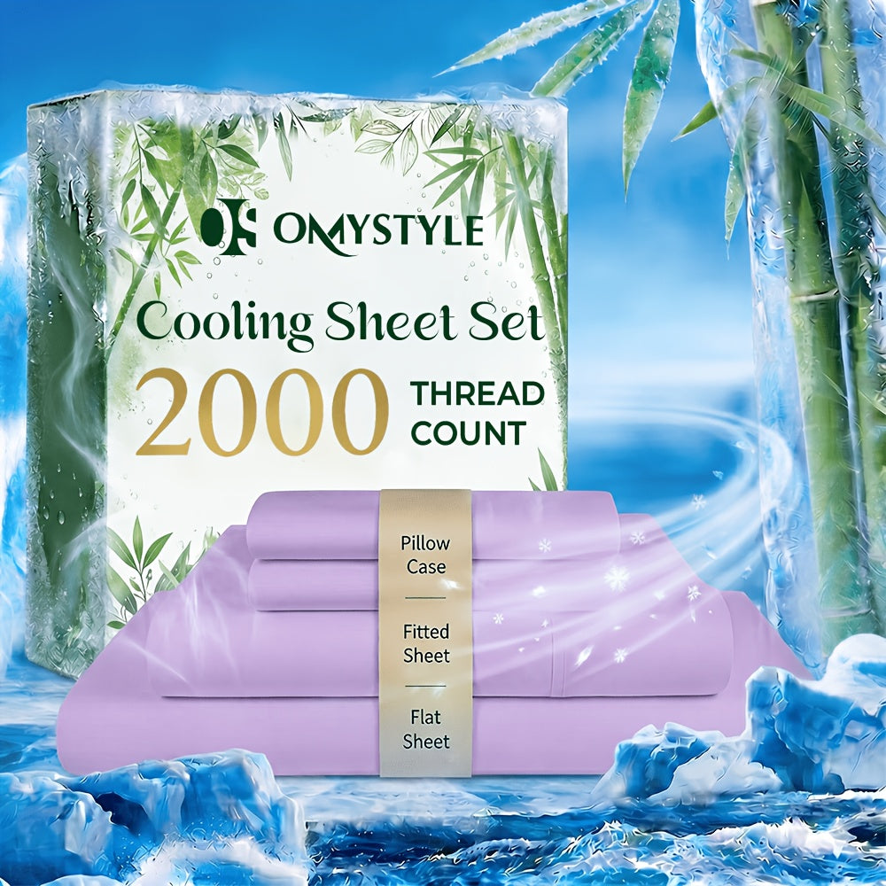 4pcs/6pcs Bamboo Cooling Queen Size Sheet Set - Children Bedding, Breathable and Comfortable - Fit for Hot Sleepers and Sweats, Pillowcases, Flat Sheet and Fitted Sheet - A Perfect Gift