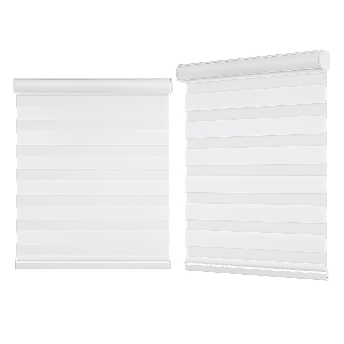 Cordless Zebra Blinds Suitable for Home Windows & Doors - Cordless Pull Down Roller Shades with Dual Layer Light Filtering & Blackout Privacy, Modern Vinyl// Window Treatments for Bedroom,, - Easy Install