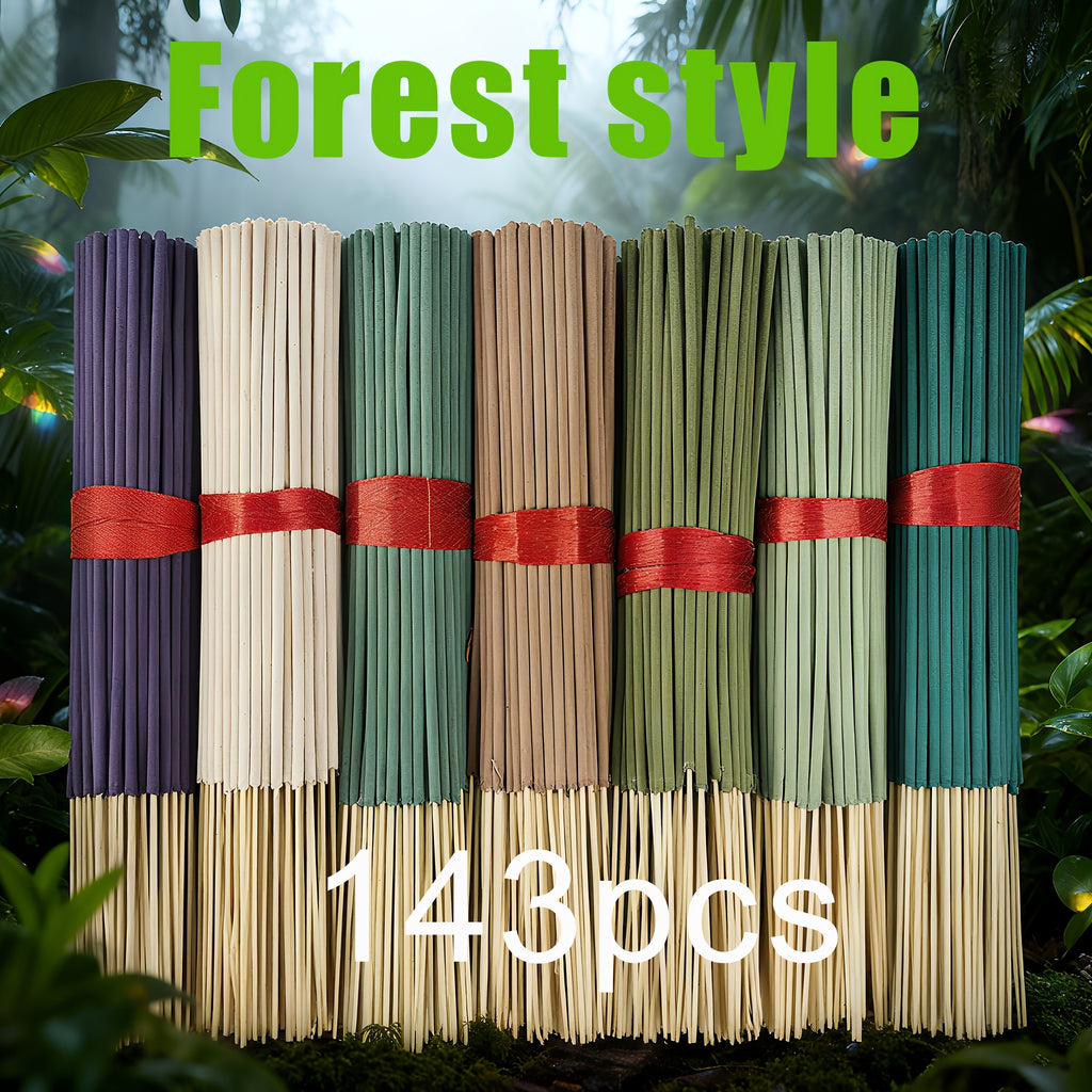 The 7pcs Forest Series Combination Incense Sticks Feature Soaking Aromas Of Vanilla, Eucalyptus, Frankincense, Sandalwood, Citronella, Sage, And Peppermint Essential Oils. They Boast Novel Colors, Unique Scents, And Long-lasting Fragrance