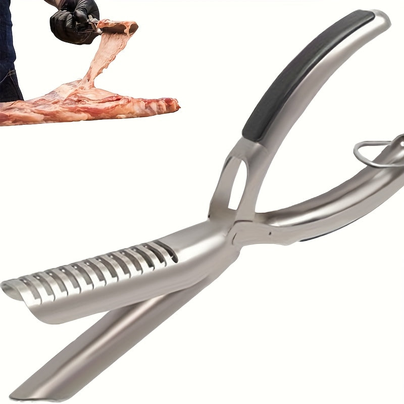 Stainless Steel BBQ Rib Peeler - Manual Rib Removal Tool, Easy Rib Preparation with Ergonomic Handle, Food Grade Durable Kitchen Gadget for Home Cooks And Professional Chefs, Piercing Design