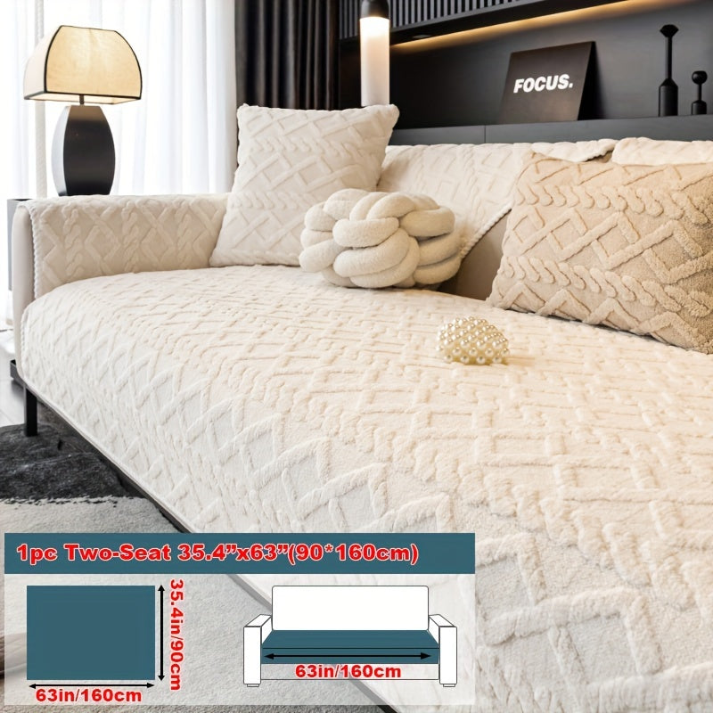 1pc Plush Sofa Mat, Pet Dog Friendly Sofa Cover, Couch Cover Plush And Delicate Soft Anti Slip Protection Sofa, Bedroom, Office, Living Room Decoration, Home Decoration Local Warehouse Send Out Goods