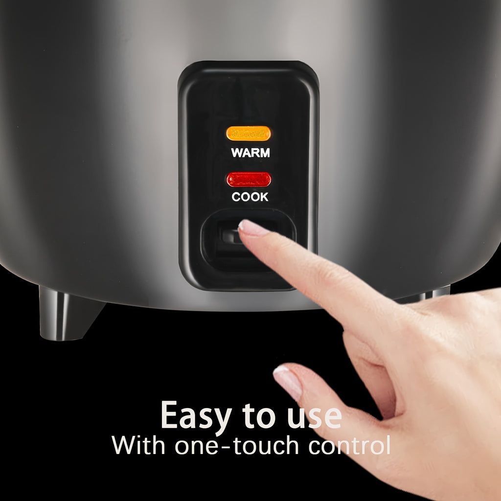 Rice Cooker with Removable Non-Stick Pot, Yogurt Maker with Auto Keep Warm Function, Large Capacity 6-Cup (Cooked) 1.5 Qt, 3-Cup (Uncooked), One-Touch Operation Grain Cooker, Multicooker, Stainless Steel Inner Liner, Steamer, Oatmeal Cooker